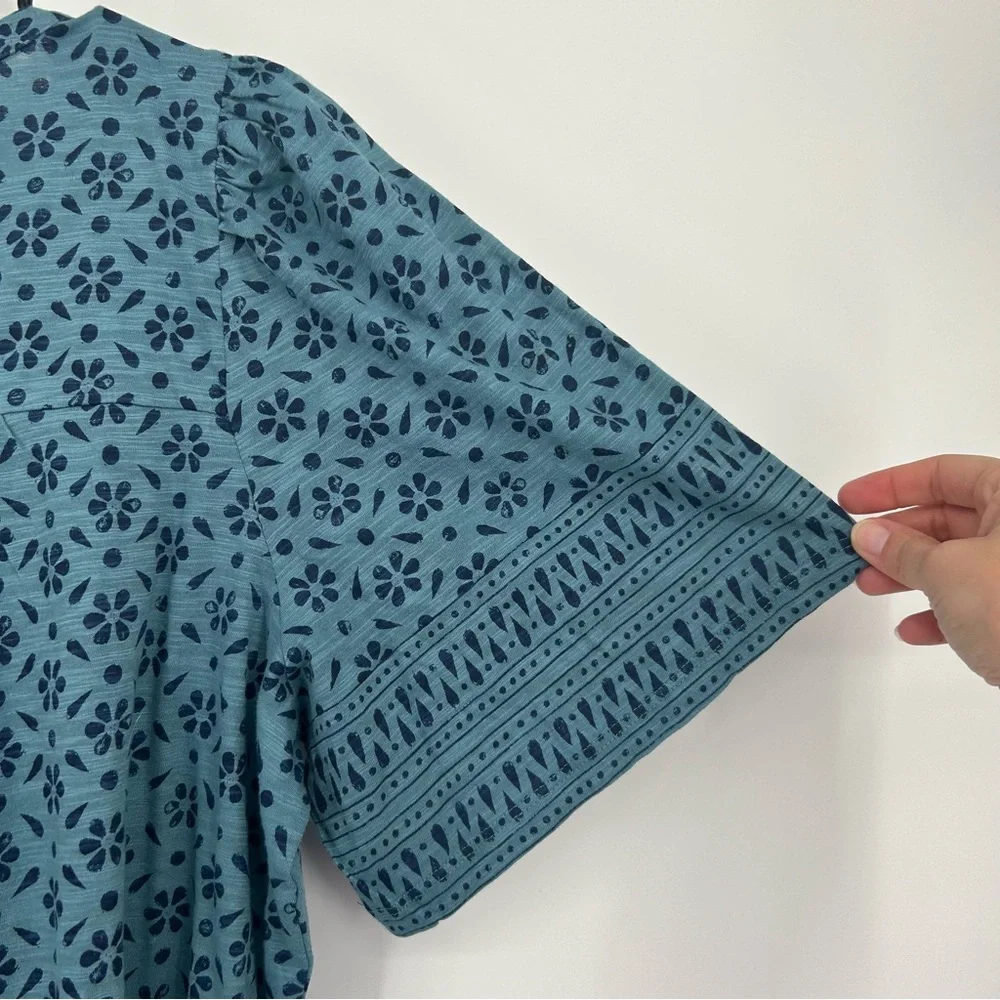 Wonderly Teal Floral Blouse - Picture 6 of 8